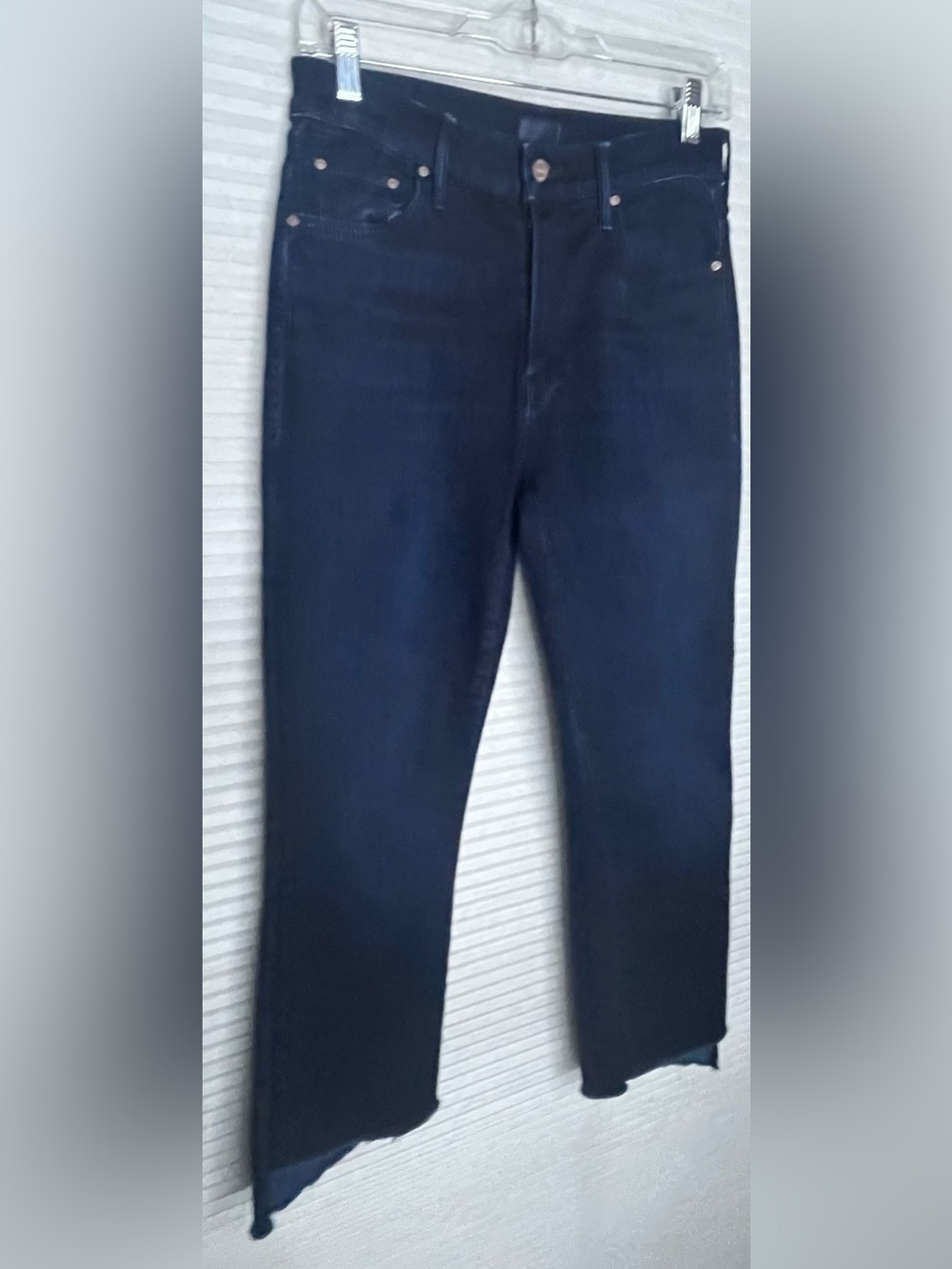 MOTHER the Insider Crop Step Fray Jeans After Party Wash Size 28 - Picture 13 of 14